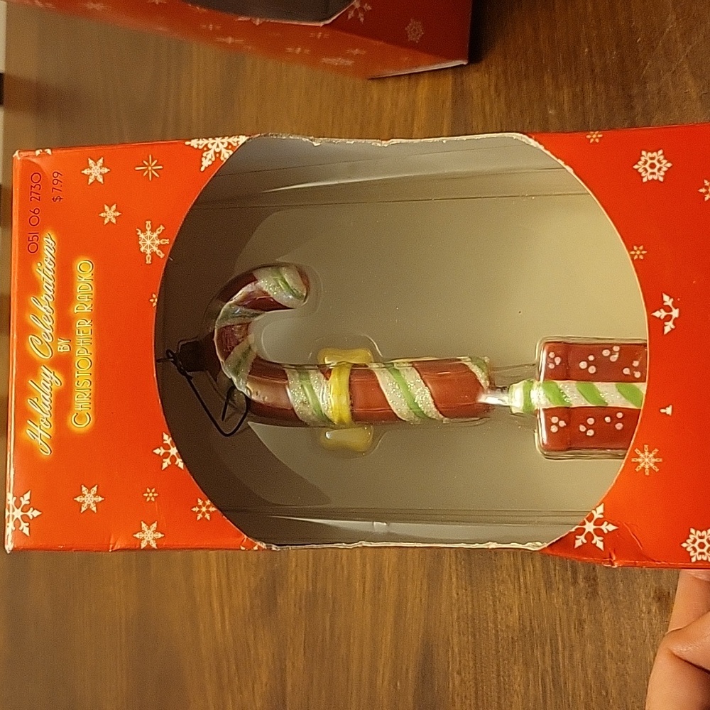 Vintage 2005 Holiday Celebration Christopher Radko Ceramic‎ Candy Cane Ornament